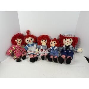 raggedy ann andy figurines Lot Of 5 Dakin And Raggedy Ann Dolls